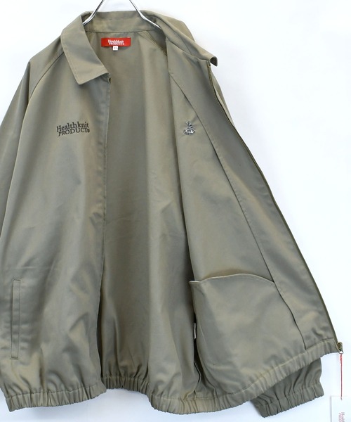 Healthknit Product(ヘルスニットプロダクト)の「別注【Healthknit Product】T/C twill blouson/ロゴ刺繍 ツイル ブルゾン/ハリントンジャケット(ブルゾン・メンズ・ブラック/カーキ/ネイビー・M/L/XL)」の13枚目の写真
