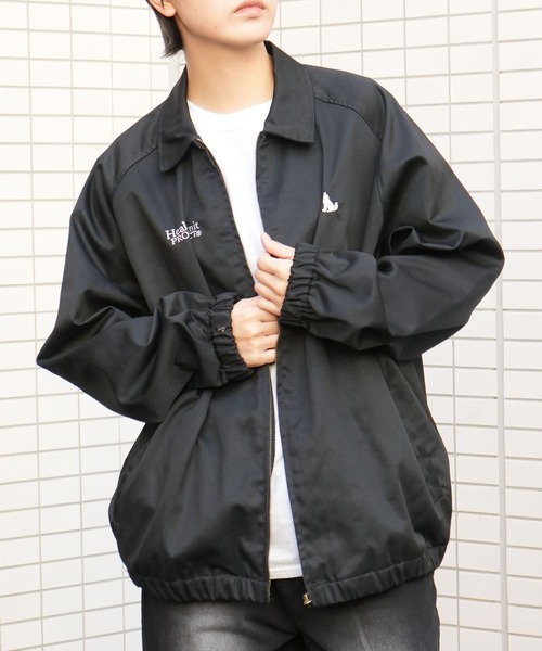 Healthknit Product(ヘルスニットプロダクト)の「別注【Healthknit Product】T/C twill blouson/ロゴ刺繍 ツイル ブルゾン/ハリントンジャケット(ブルゾン・メンズ・ブラック/カーキ/ネイビー・M/L/XL)」の16枚目の写真