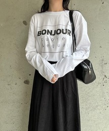 英字ロゴプリントロングTシャツ