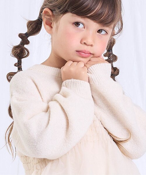 Seraph（セラフ）の「もちふわチュールセーター（ニット/セーター・キッズ・ラベンダー/ベビーピンク/アイボリー・80/90/100/110/120/130/140）」の15枚目の写真