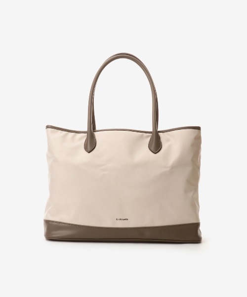 & chouette(アンドシュエット)の「《mama & chouette》トートバッグ(トートバッグ・レディース・オフホワイト/グレイッシュベージュ・FREE)」の2枚目の写真