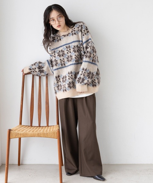 RAGEBLUE（レイジブルー）の「サイドベルト付/TRドレープワイドスラックス（スラックス・レディース・ブラウン/ブラック/グレー・FREE）」の15枚目の写真