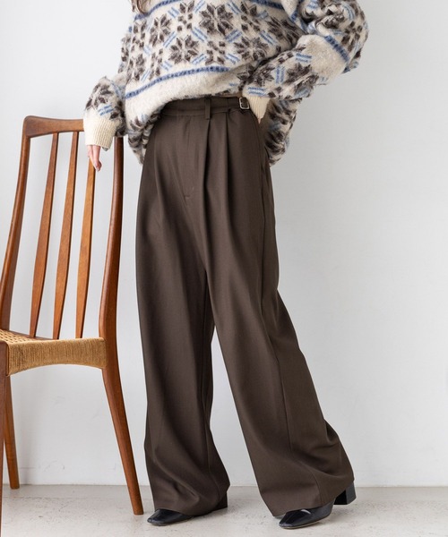 RAGEBLUE（レイジブルー）の「サイドベルト付/TRドレープワイドスラックス（スラックス・レディース・ブラウン/ブラック/グレー・FREE）」の17枚目の写真