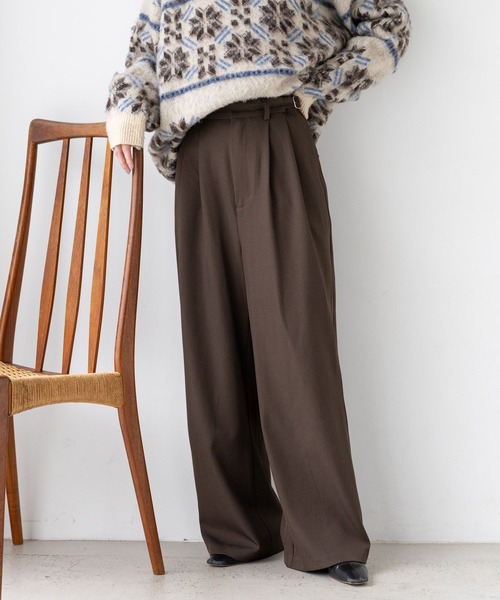 RAGEBLUE（レイジブルー）の「サイドベルト付/TRドレープワイドスラックス（スラックス・レディース・ブラウン/ブラック/グレー・FREE）」の18枚目の写真