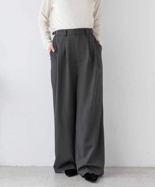 RAGEBLUE（レイジブルー）の「サイドベルト付/TRドレープワイドスラックス（スラックス・レディース・ブラウン/ブラック/グレー・FREE）」の12枚目の写真