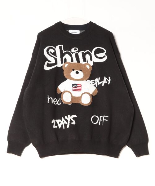 Shine（シャイン）の「SHINE-サガラベアーニットクルー（ニット/セーター・メンズ・オートミール/ブラック・FREE）」の12枚目の写真