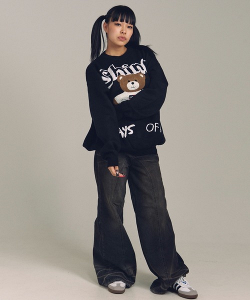 Shine（シャイン）の「SHINE-サガラベアーニットクルー（ニット/セーター・メンズ・オートミール/ブラック・FREE）」の15枚目の写真