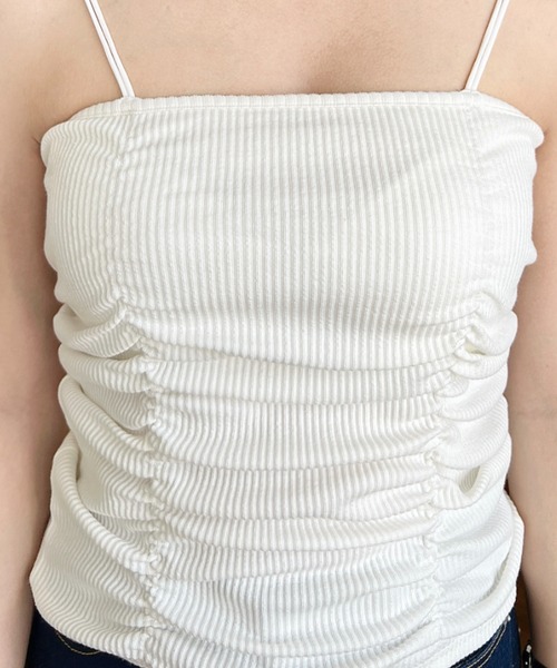 セール】TCカットテレコリブシャーリングダブルストラップキャミソール