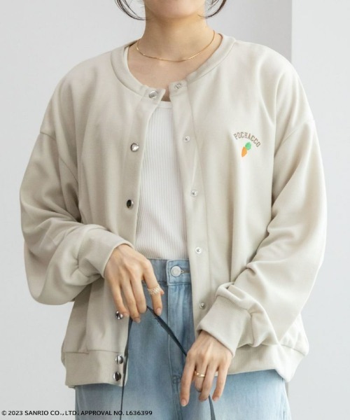 sanrio(サンリオ)の「Sanrio characters サンリオキャラクターズ ポチャッコ カーディガン(カーディガン/ボレロ・レディース・スミクロ/ベージュ/オートミール・フリー)」の7枚目の写真