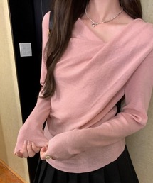 アシメデザインニットトップス