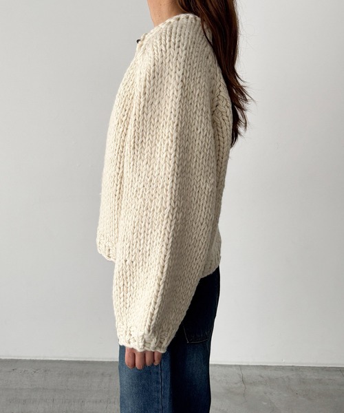 CANAL JAEN El mar　ウール混ローゲージカーディガン セール】El mar ウール混ローゲージカーディガン（カーディガン/ボレロ