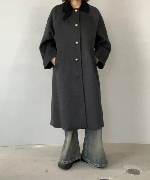 コーデュロイカラー ウールロングコート FD24W264【Fano Studios