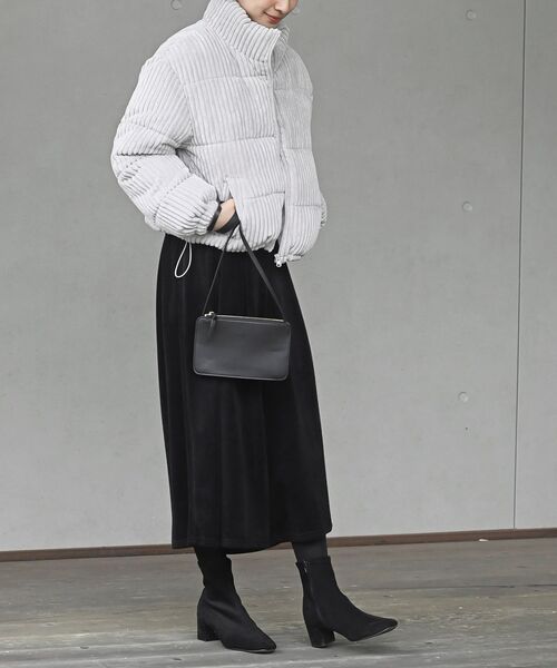 rps（アールピーエス）の「ワイドコール中綿スタンドジャケット（ダウンジャケット/コート・レディース・グレー/アイボリー/ピンク・フリー）」の16枚目の写真