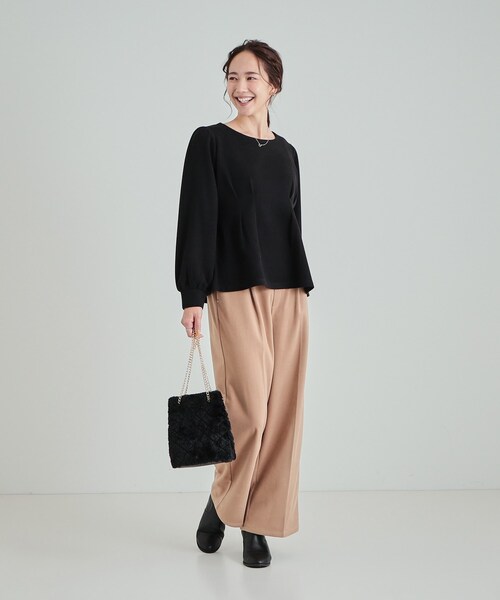 DRESKIP(ドレスキップ)の「◆ウエストタックで綺麗にくびれる 起毛ペプラムトップス(Tシャツ/カットソー・レディース・ライトブルー/ブラック/ナチュラル・01/04/02/03)」の20枚目の写真