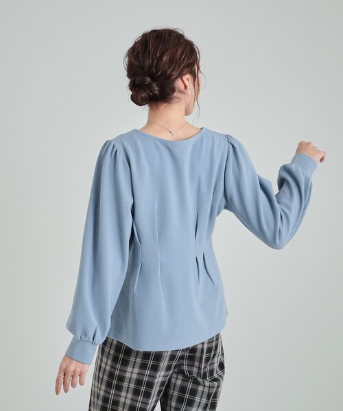 DRESKIP(ドレスキップ)の「◆ウエストタックで綺麗にくびれる 起毛ペプラムトップス(Tシャツ/カットソー・レディース・ライトブルー/ブラック/ナチュラル・01/04/02/03)」の15枚目の写真