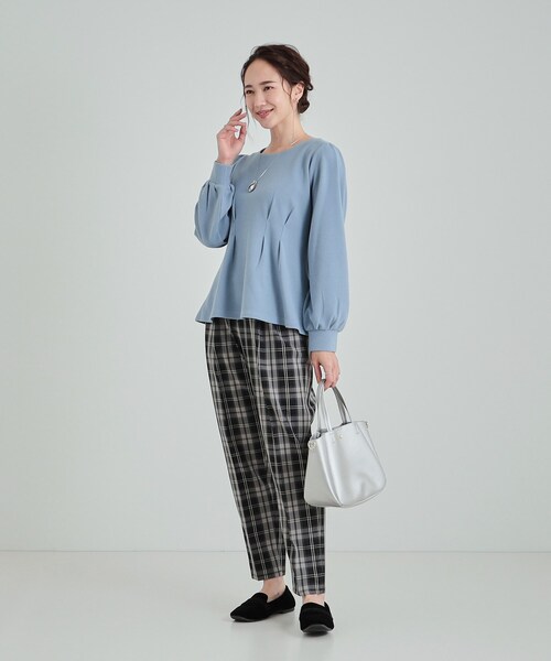 DRESKIP(ドレスキップ)の「◆ウエストタックで綺麗にくびれる 起毛ペプラムトップス(Tシャツ/カットソー・レディース・ライトブルー/ブラック/ナチュラル・01/04/02/03)」の16枚目の写真