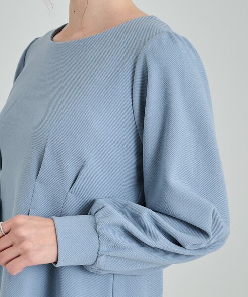 DRESKIP(ドレスキップ)の「◆ウエストタックで綺麗にくびれる 起毛ペプラムトップス(Tシャツ/カットソー・レディース・ライトブルー/ブラック/ナチュラル・01/04/02/03)」の10枚目の写真