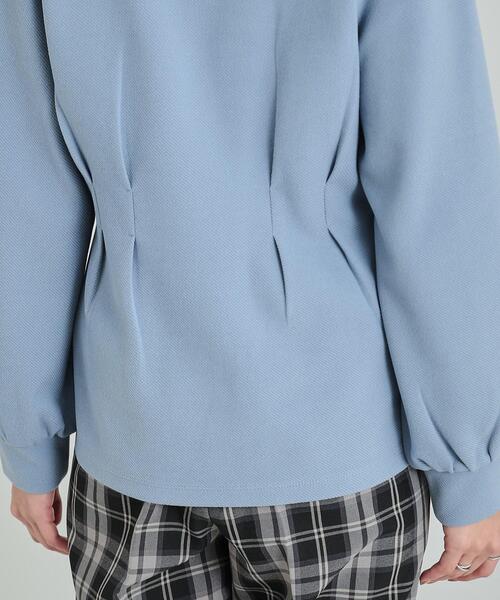 DRESKIP(ドレスキップ)の「◆ウエストタックで綺麗にくびれる 起毛ペプラムトップス(Tシャツ/カットソー・レディース・ライトブルー/ブラック/ナチュラル・01/04/02/03)」の4枚目の写真