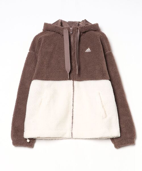 adidas（アディダス）の「アディダス adidas BOA ルーズフィット フルジップジャケット（パーカー・レディース・ベージュ/ブラウン・S/M/L/XL）」の15枚目の写真