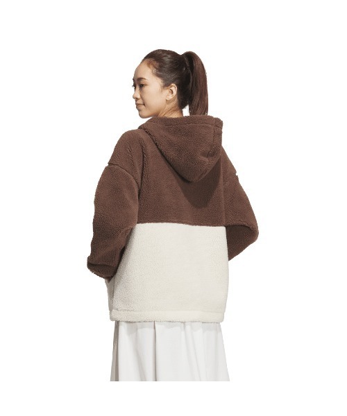 adidas（アディダス）の「アディダス adidas BOA ルーズフィット フルジップジャケット（パーカー・レディース・ベージュ/ブラウン・S/M/L/XL）」の5枚目の写真