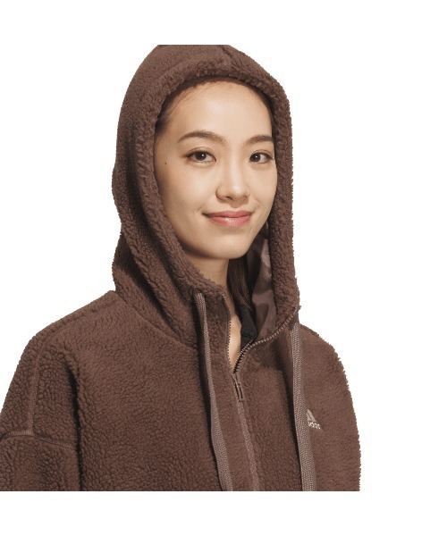 adidas（アディダス）の「アディダス adidas BOA ルーズフィット フルジップジャケット（パーカー・レディース・ベージュ/ブラウン・S/M/L/XL）」の7枚目の写真