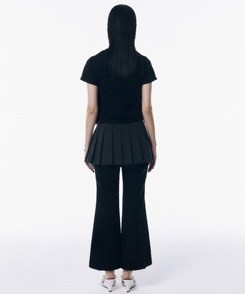 DOUBLEWAIST PLEATS MINISKIRT/ダブルウエストミニスカート