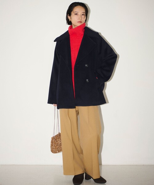 OPAQUE.CLIP（オペークドットクリップ）の「◆《美人百花掲載》サイドベルトワイドパンツ【洗濯機洗い可】（その他パンツ・レディース・ブラック/キャメル・38/40/42）」の8枚目の写真