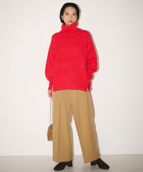 OPAQUE.CLIP（オペークドットクリップ）の「◆《美人百花掲載》サイドベルトワイドパンツ【洗濯機洗い可】（その他パンツ・レディース・ブラック/キャメル・38/40/42）」の9枚目の写真