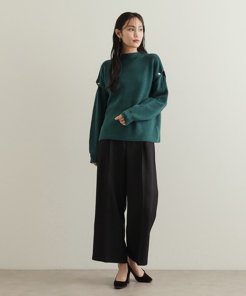 OPAQUE.CLIP（オペークドットクリップ）の「◆《美人百花掲載》サイドベルトワイドパンツ【洗濯機洗い可】（その他パンツ・レディース・ブラック/キャメル・38/40/42）」の10枚目の写真