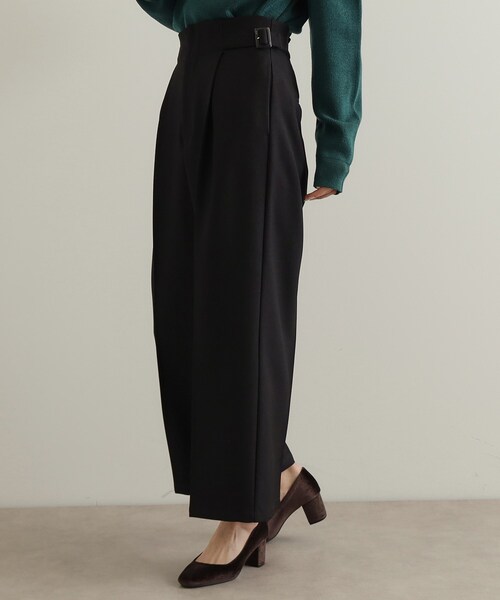 OPAQUE.CLIP（オペークドットクリップ）の「◆《美人百花掲載》サイドベルトワイドパンツ【洗濯機洗い可】（その他パンツ・レディース・ブラック/キャメル・38/40/42）」の11枚目の写真