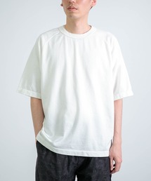 RINEN（リネン）の「[RINEN ] スーピマインレイ 半袖ラグランクルーネック（Tシャツ/カットソー・メンズ）」
