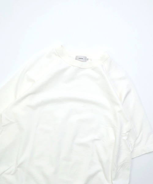 RINEN（リネン）の「[RINEN ] スーピマインレイ 半袖ラグランクルーネック（Tシャツ/カットソー・メンズ・ホワイト/ブラック・3/2）」の16枚目の写真