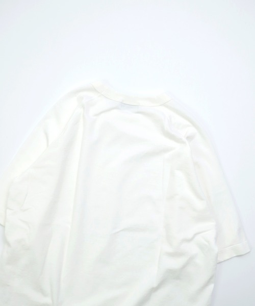 RINEN（リネン）の「[RINEN ] スーピマインレイ 半袖ラグランクルーネック（Tシャツ/カットソー・メンズ・ホワイト/ブラック・3/2）」の17枚目の写真