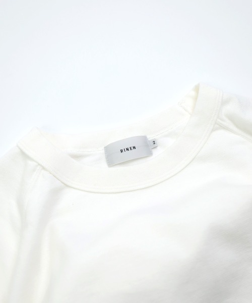 RINEN（リネン）の「[RINEN ] スーピマインレイ 半袖ラグランクルーネック（Tシャツ/カットソー・メンズ・ホワイト/ブラック・3/2）」の15枚目の写真