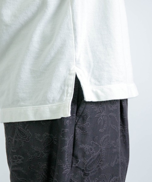 RINEN（リネン）の「[RINEN ] スーピマインレイ 半袖ラグランクルーネック（Tシャツ/カットソー・メンズ・ホワイト/ブラック・3/2）」の14枚目の写真