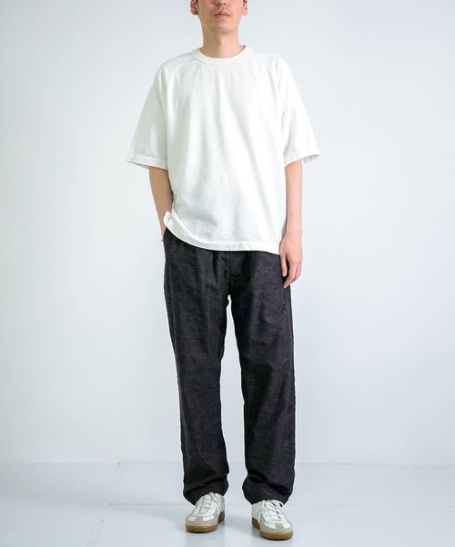 RINEN（リネン）の「[RINEN ] スーピマインレイ 半袖ラグランクルーネック（Tシャツ/カットソー・メンズ・ホワイト/ブラック・3/2）」の8枚目の写真