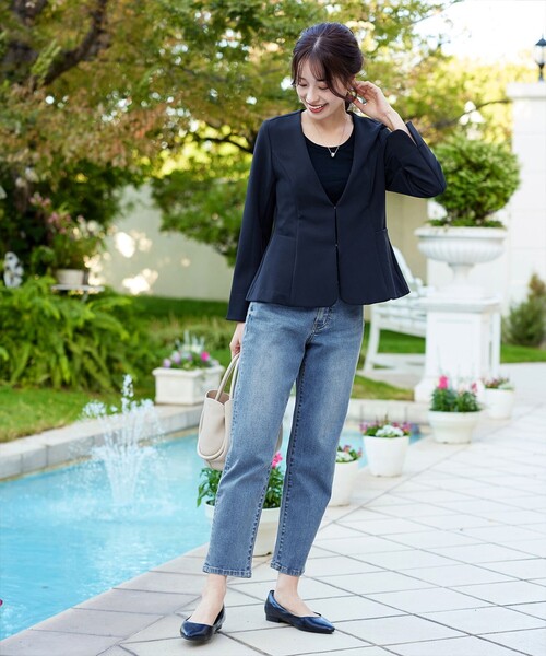 Tiaclasse(ティアクラッセ)の「ストレッチストレートデニム(デニムパンツ・レディース・ブルー/ネイビー・XXL/XL)」の4枚目の写真