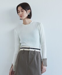 UNITED TOKYO（ユナイテッドトウキョウ）の「【残りわずか！】カラーカフスRIBニットプルオーバー｜ウォッシャブル/オフィスカジュアル/春服（ニット/セーター・レディース）」