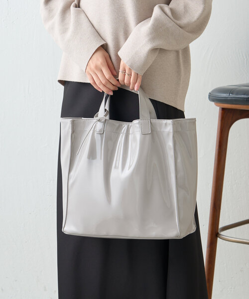 Jena espace merveilleux（ジェナ　エスパスメルヴェイユ）の「ソフトショッパーバッグ（トートバッグ・レディース・シルバー/ライトグレー・FREE）」の11枚目の写真