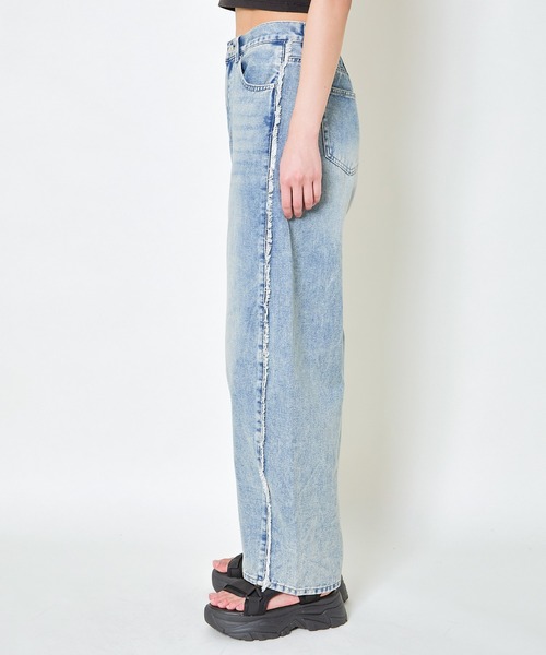 GORGE(ゴージ)の「《サイドフリンジ×ワイドバレル》レディース デニムパンツ 体型カバー 春夏秋冬(デニムパンツ・レディース・ブラック系その他/グリーン系その他/インディゴブルー/サックスブルー・F)」の21枚目の写真