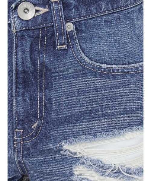 GYDA（ジェイダ）の「ジャストウエストダメージデニムショートパンツ（デニムパンツ・レディース・ブルー/ライトブルー・X-SMALL/SMALL/MEDIUM/LARGE）」の12枚目の写真