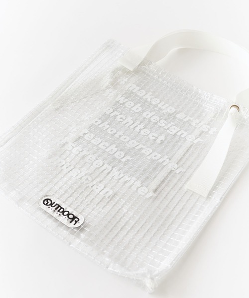 OUTDOOR PRODUCTS（アウトドアプロダクツ）の「OUTDOOR PRODUCTS/アウトドアプロダクツ OUTDOOR Graphic Vinyl Tote トートバッグ（トートバッグ・レディース・ブラック/ホワイト・FREE）」の3枚目の写真