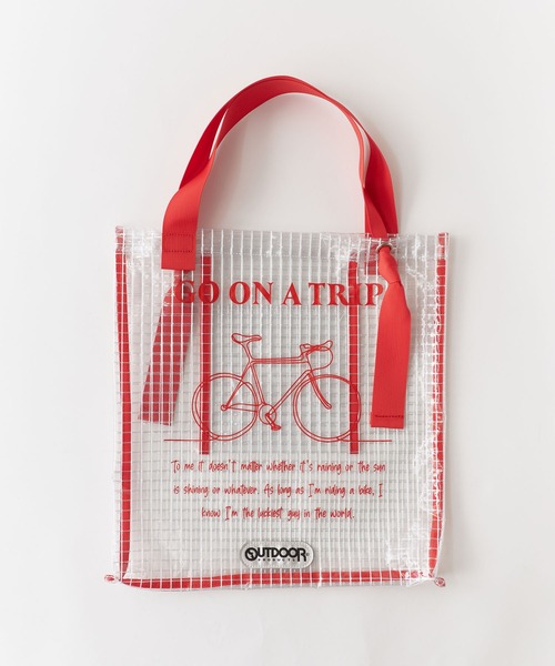 OUTDOOR PRODUCTS（アウトドアプロダクツ）の「OUTDOOR PRODUCTS/アウトドアプロダクツ OUTDOOR Graphic Vinyl Tote トートバッグ（トートバッグ・レディース・ブラック/ホワイト・FREE）」の5枚目の写真