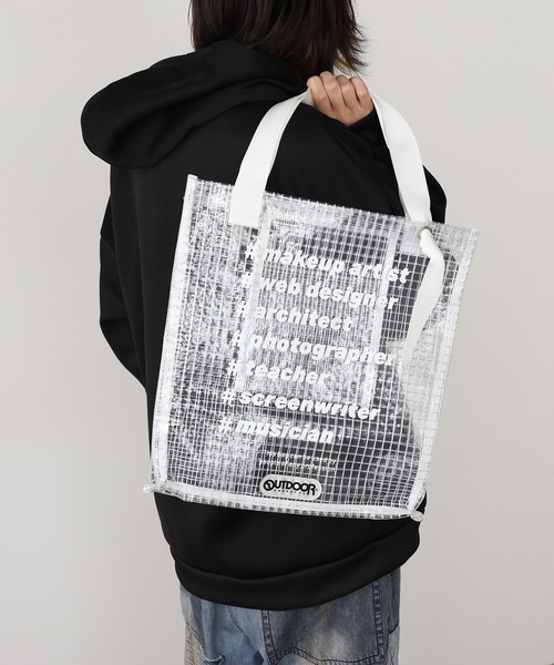 OUTDOOR PRODUCTS（アウトドアプロダクツ）の「OUTDOOR PRODUCTS/アウトドアプロダクツ OUTDOOR Graphic Vinyl Tote トートバッグ（トートバッグ・レディース・ブラック/ホワイト・FREE）」の17枚目の写真