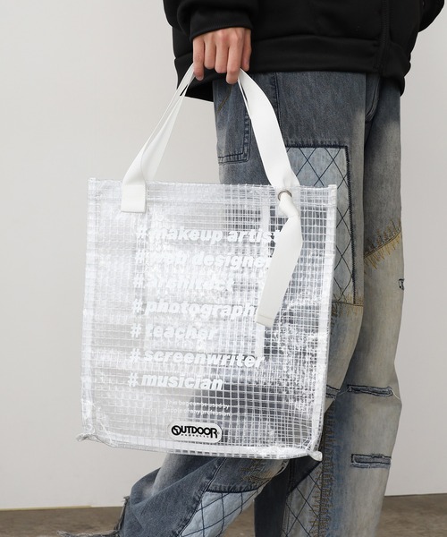 OUTDOOR PRODUCTS（アウトドアプロダクツ）の「OUTDOOR PRODUCTS/アウトドアプロダクツ OUTDOOR Graphic Vinyl Tote トートバッグ（トートバッグ・レディース・ブラック/ホワイト・FREE）」の16枚目の写真