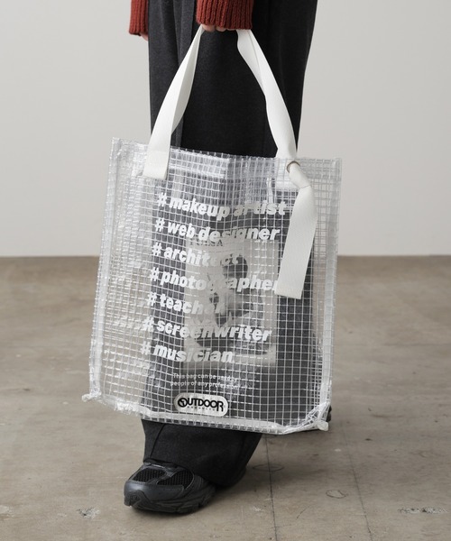 OUTDOOR PRODUCTS（アウトドアプロダクツ）の「OUTDOOR PRODUCTS/アウトドアプロダクツ OUTDOOR Graphic Vinyl Tote トートバッグ（トートバッグ・レディース・ブラック/ホワイト・FREE）」の18枚目の写真