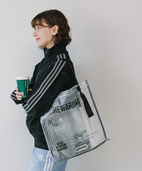 OUTDOOR PRODUCTS（アウトドアプロダクツ）の「OUTDOOR PRODUCTS/アウトドアプロダクツ OUTDOOR Graphic Vinyl Tote トートバッグ（トートバッグ・レディース・ブラック/ホワイト・FREE）」の22枚目の写真