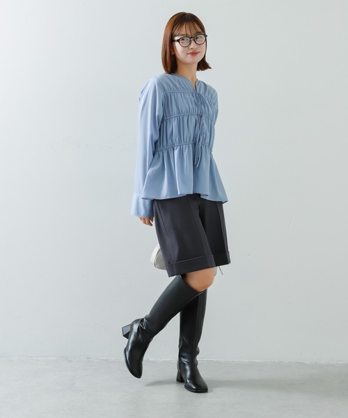 SENSE OF PLACE by URBAN RESEARCH（センスオブプレイスバイアーバンリサーチ）の「リボンディテールブラウス（シャツ/ブラウス・レディース・ブラック/ライトブルー/オフホワイト・ONE）」の6枚目の写真