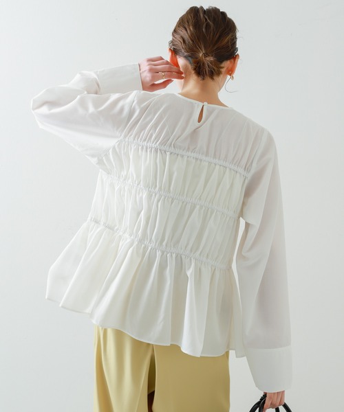 SENSE OF PLACE by URBAN RESEARCH（センスオブプレイスバイアーバンリサーチ）の「リボンディテールブラウス（シャツ/ブラウス・レディース・ブラック/ライトブルー/オフホワイト・ONE）」の13枚目の写真