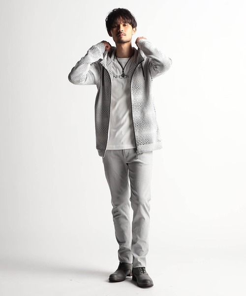 NICOLE CLUB FOR MEN（ニコルクラブフォーメン）の「コーティングヘリンボン５ポケットパンツ（その他パンツ・メンズ・ブラック系/ホワイト系/ネイビー系・SMALL/MEDIUM/LARGE/X-LARGE）」の4枚目の写真